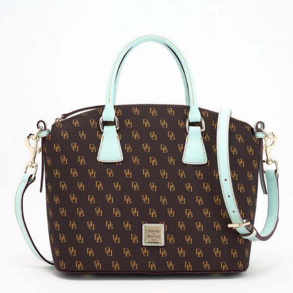 Dooney & Bourke Gretta Domed Satchel with Colored Trim  0214 - Picture 1 of 3